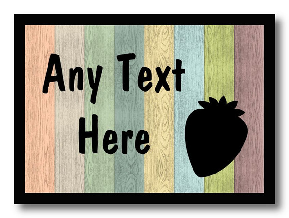 Pastel Wood Strawberry Computer Mouse Mat