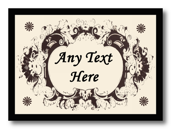 Cream And Brown Scroll Computer Mouse Mat