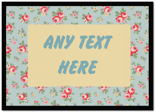 Floral Blue Pink Computer Mouse Mat