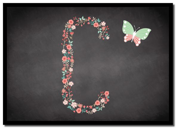 Chalk Letter Initial C Mouse Mat