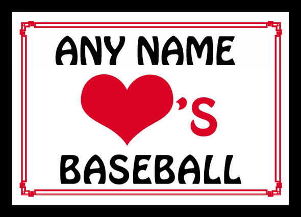 Love Heart Baseball Mouse Mat