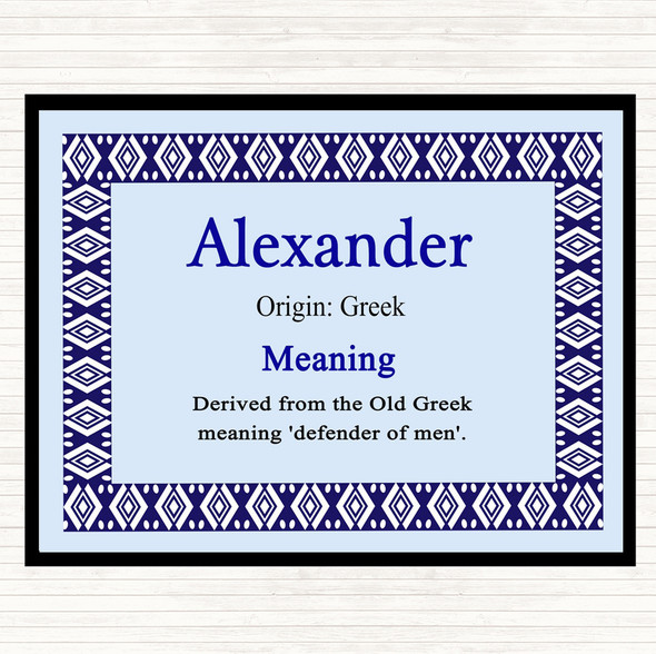 Alexander Name Meaning Mouse Mat Blue