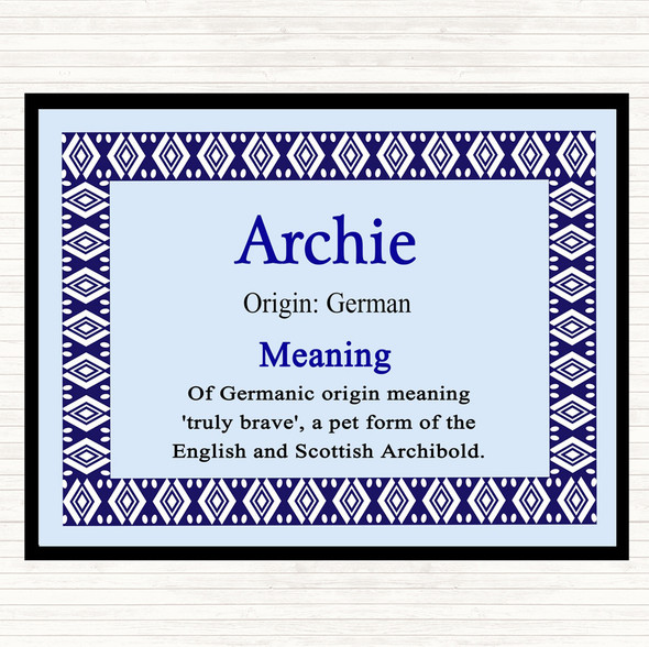 Archie Name Meaning Mouse Mat Blue