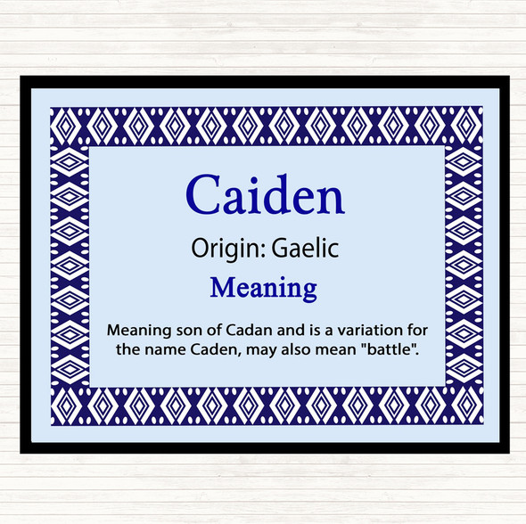 Caiden Name Meaning Mouse Mat Blue