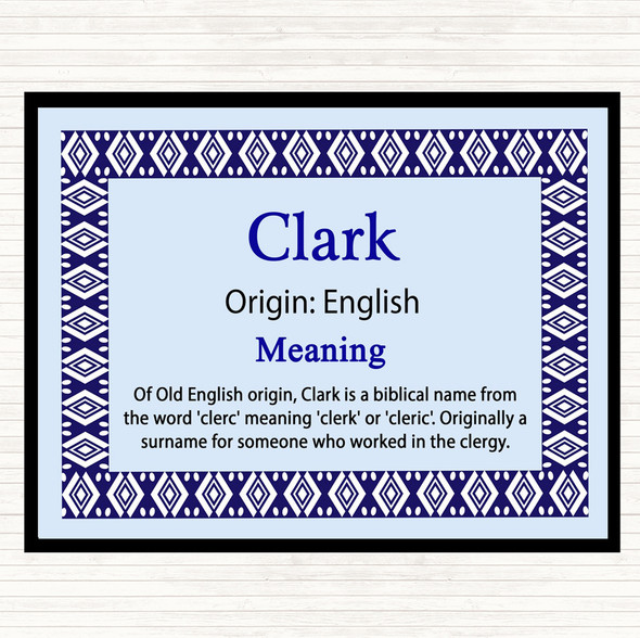 Clark Name Meaning Mouse Mat Blue