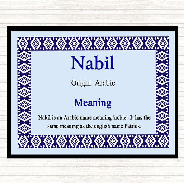 Nabil Name Meaning Mouse Mat Blue