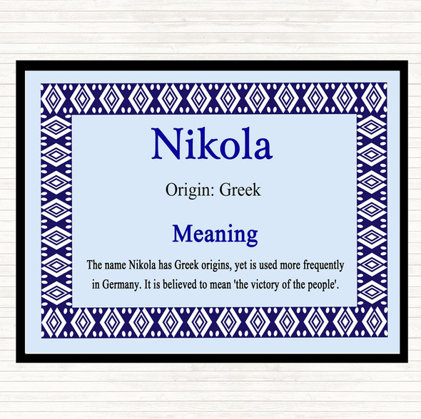 Nikola Name Meaning Mouse Mat Blue