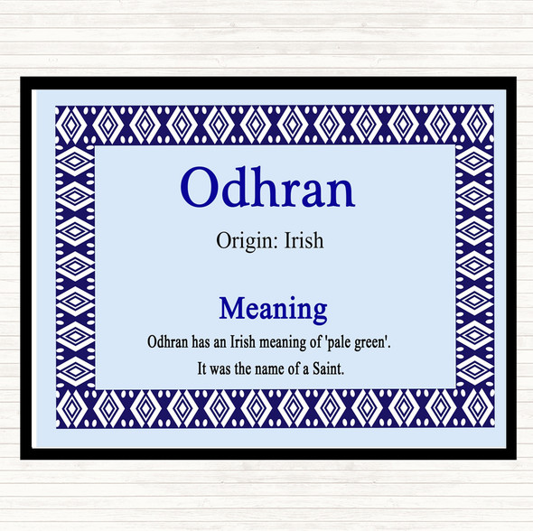 Odhran Name Meaning Mouse Mat Blue