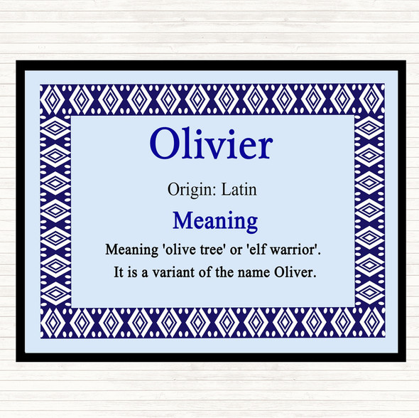 olivier Name Meaning Mouse Mat Blue