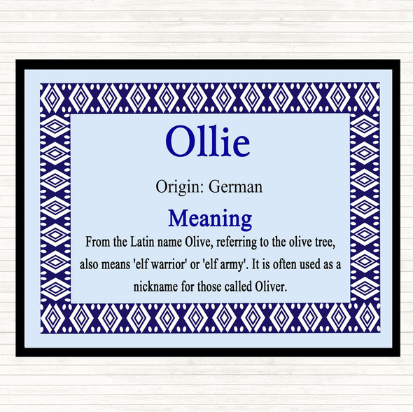 Ollie Name Meaning Mouse Mat Blue
