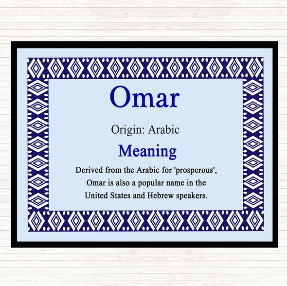 Omar Name Meaning Mouse Mat Blue