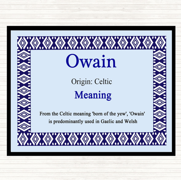 Owain Name Meaning Mouse Mat Blue