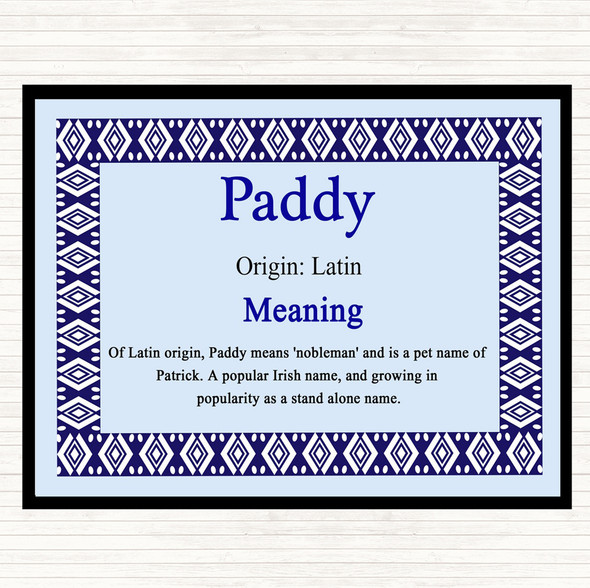 Paddy Name Meaning Mouse Mat Blue
