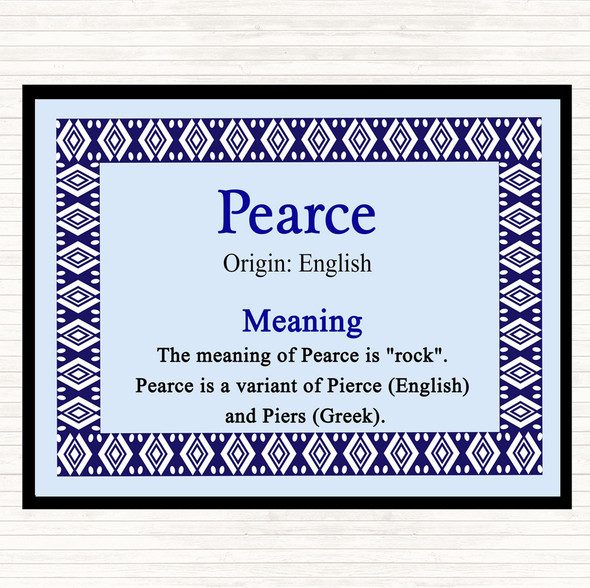 Pearce Name Meaning Mouse Mat Blue