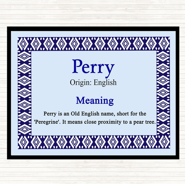Perry Name Meaning Mouse Mat Blue