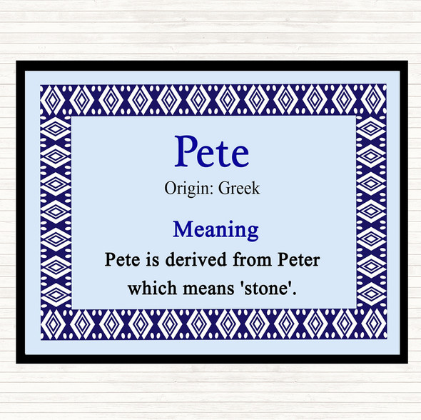 Pete Name Meaning Mouse Mat Blue