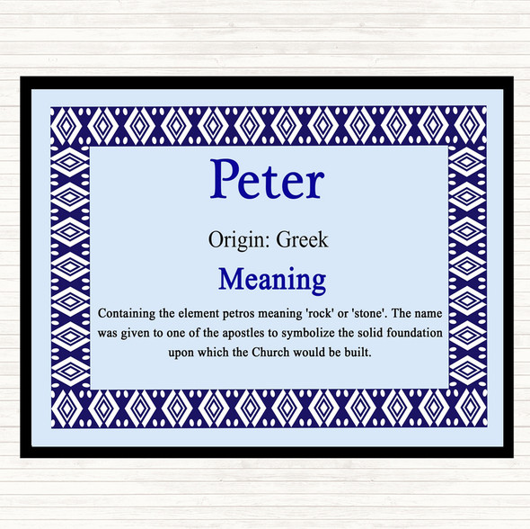 Peter Name Meaning Mouse Mat Blue