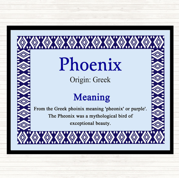 Phoenix Name Meaning Mouse Mat Blue