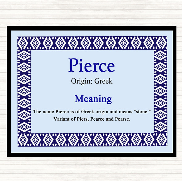 Pierce Name Meaning Mouse Mat Blue