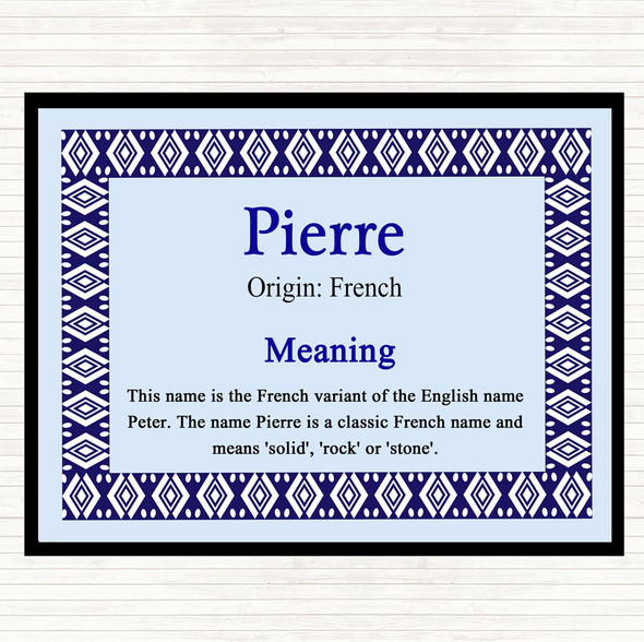 Pierre Name Meaning Mouse Mat Blue