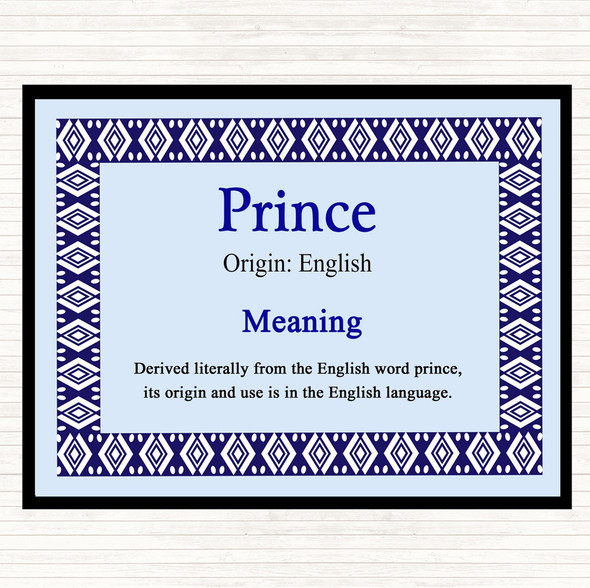 Prince Name Meaning Mouse Mat Blue