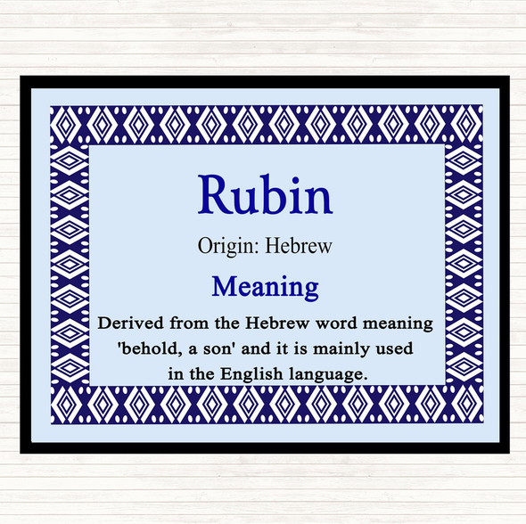 Rubin Name Meaning Mouse Mat Blue