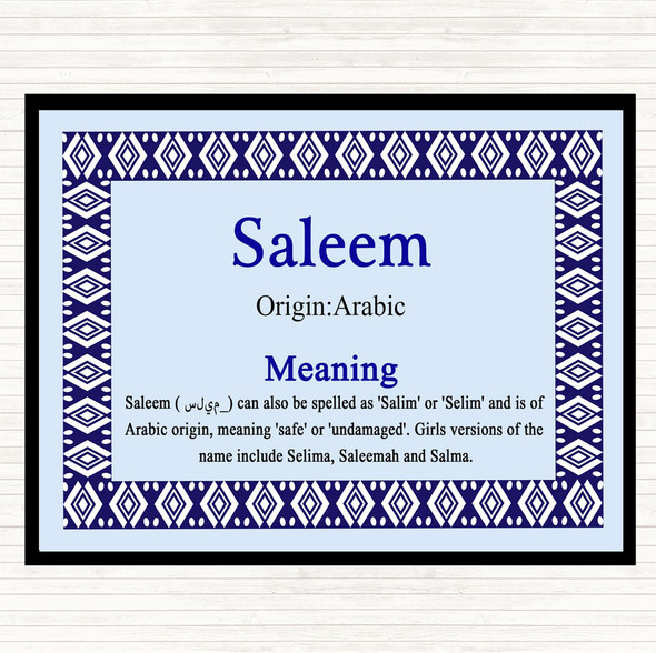 Saleem Name Meaning Mouse Mat Blue