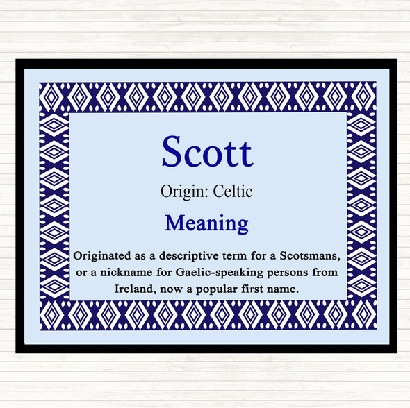 Scott Name Meaning Mouse Mat Blue