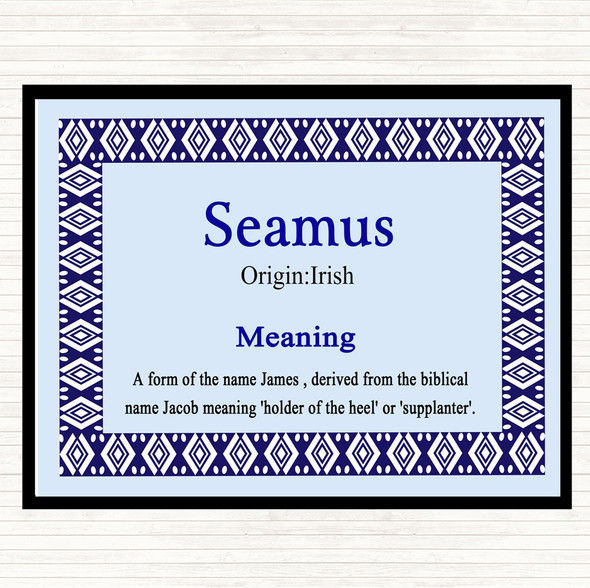 Seamus Name Meaning Mouse Mat Blue
