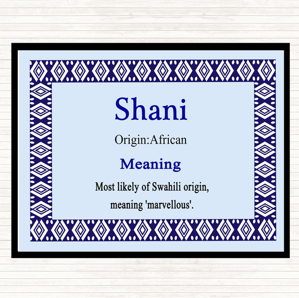 Shani Name Meaning Mouse Mat Blue