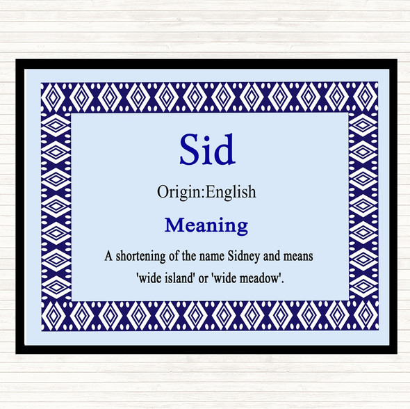 Sid Name Meaning Mouse Mat Blue