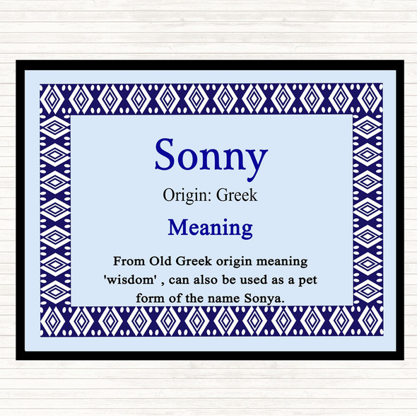 Sonny Name Meaning Mouse Mat Blue