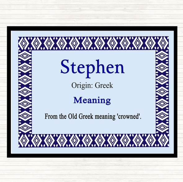 Stephen Name Meaning Mouse Mat Blue