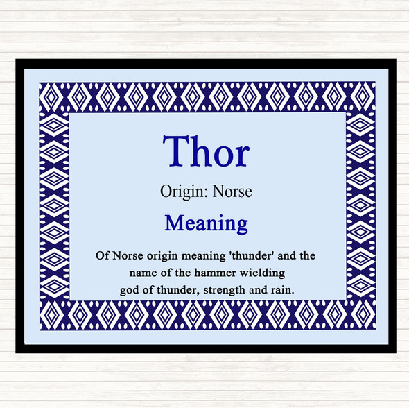 Thor Name Meaning Mouse Mat Blue