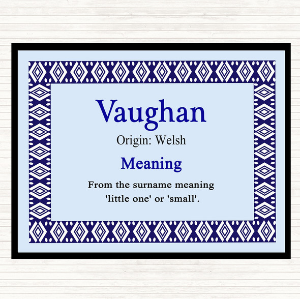 Vaughan Name Meaning Mouse Mat Blue