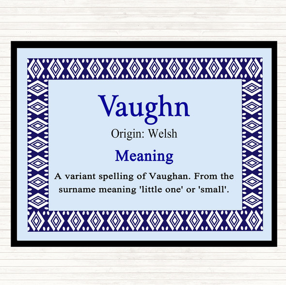 Vaughn Name Meaning Mouse Mat Blue