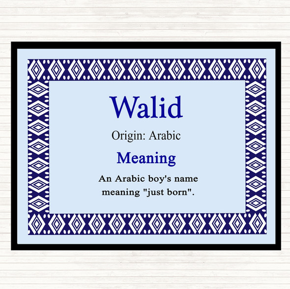 Walid Name Meaning Mouse Mat Blue