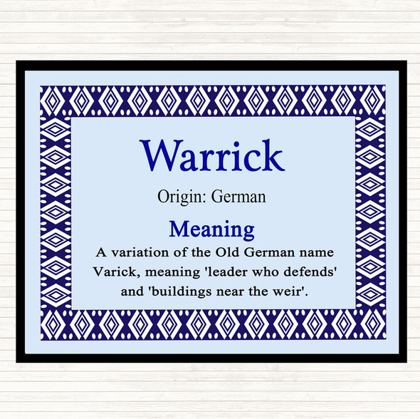 Warrick Name Meaning Mouse Mat Blue