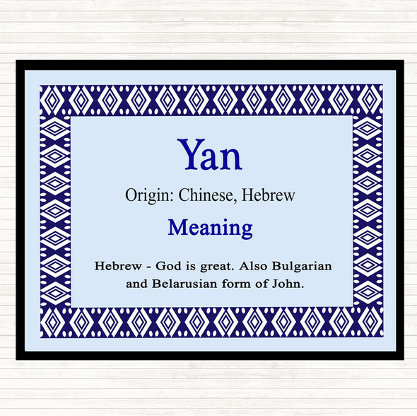 Yan Name Meaning Mouse Mat Blue