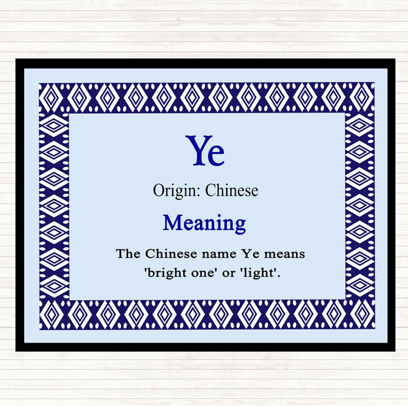 Ye Name Meaning Mouse Mat Blue