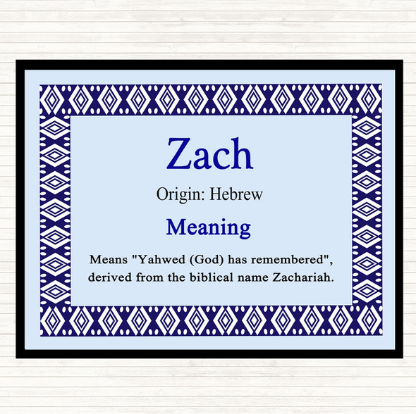 Zach Name Meaning Mouse Mat Blue