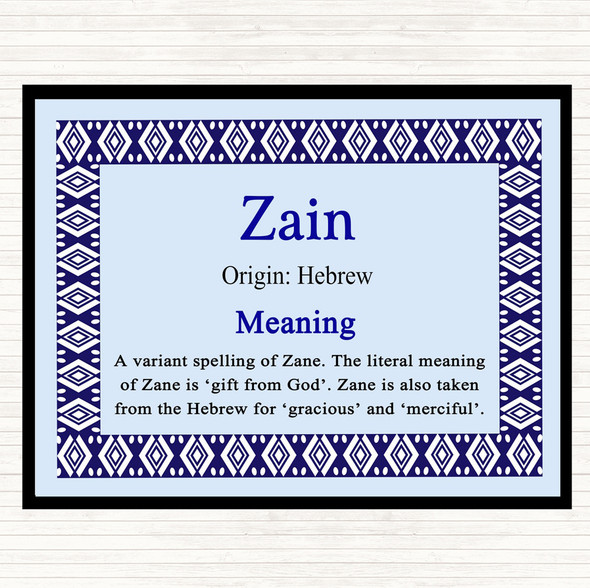 Zain Name Meaning Mouse Mat Blue
