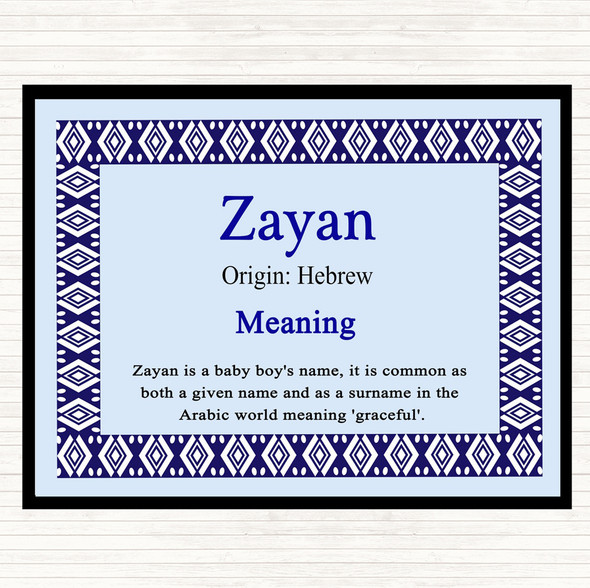 Zayan Name Meaning Mouse Mat Blue