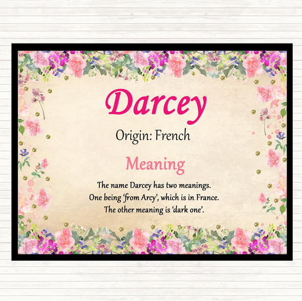 Darcey Name Meaning Mouse Mat Floral