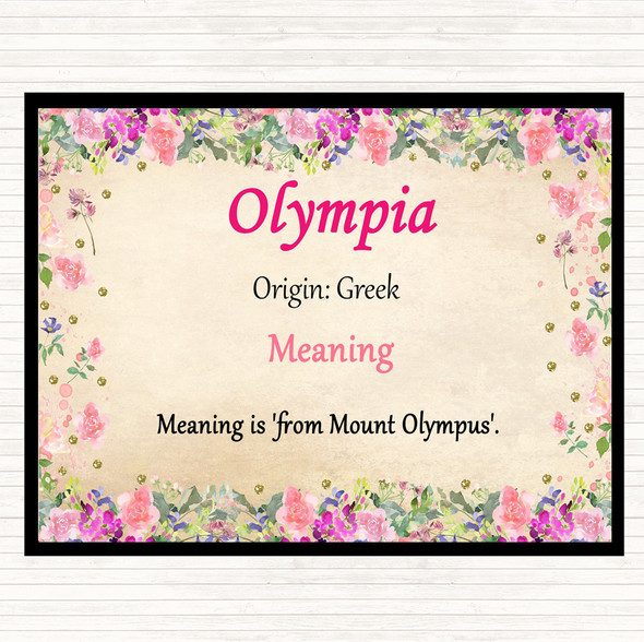 Olympia Name Meaning Mouse Mat Floral