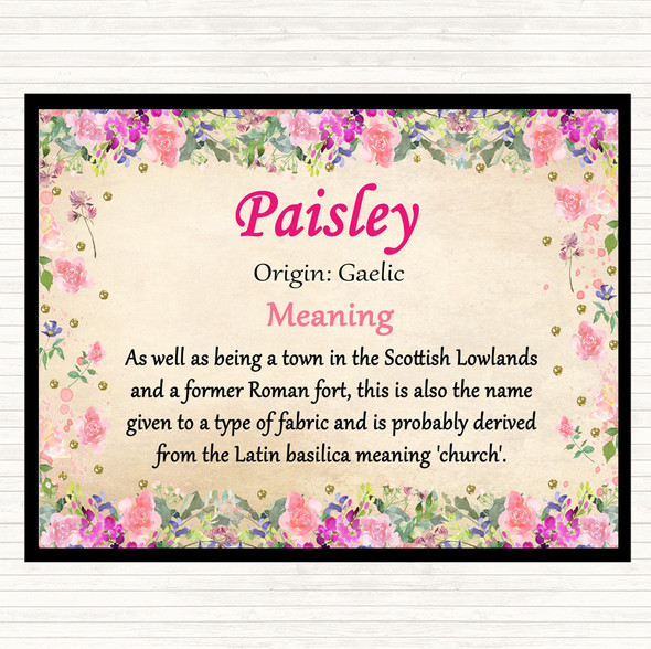 Paisley Name Meaning Mouse Mat Floral