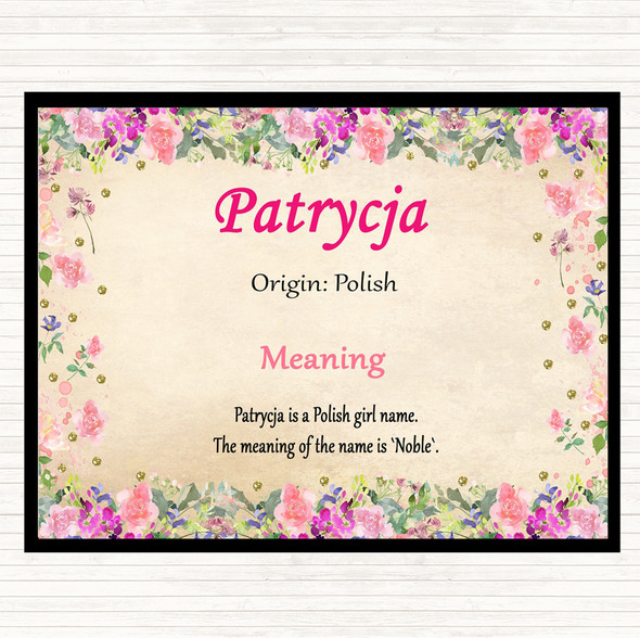 Patrycja Name Meaning Mouse Mat Floral