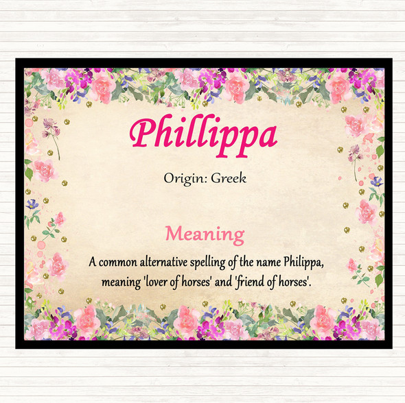 Phillippa Name Meaning Mouse Mat Floral