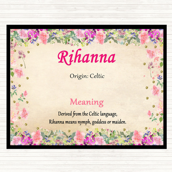 Rihanna Name Meaning Mouse Mat Floral