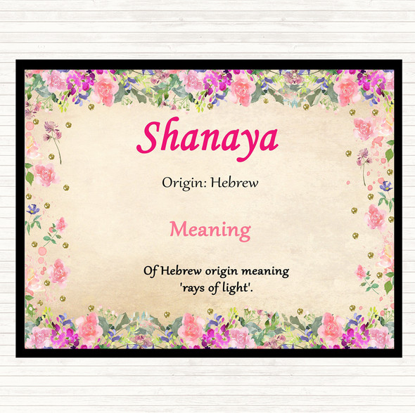 Shanaya Name Meaning Mouse Mat Floral